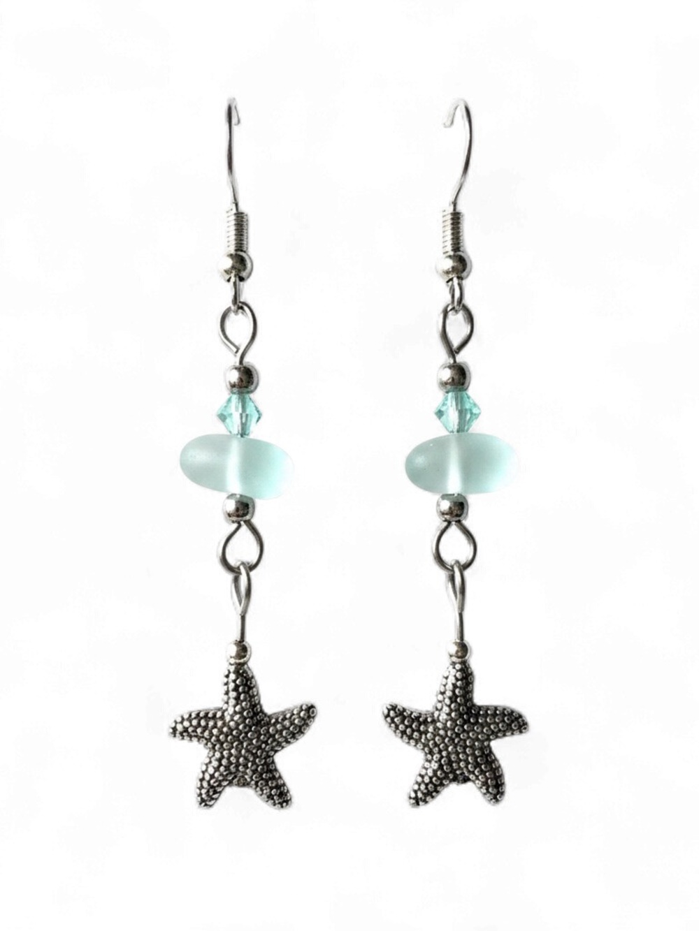 Coastal Starfish with Sea Glass Earrings